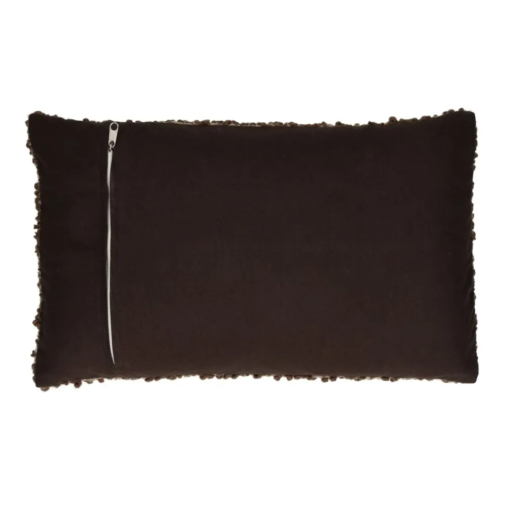Pomax Coussins-ZAZOU - coussin - bouclé / laine - L 50 x W 30 cm - brun