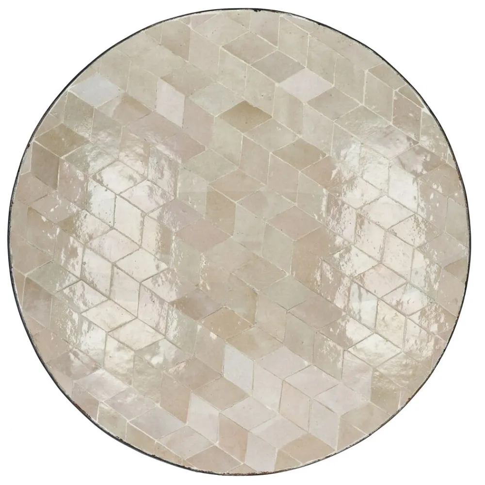 Pomax Concepts Modulaires-ZELLIX - dessus de table - zelliges marocaines - DIA 55 x H 2 cm - beige