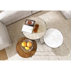 Pomax Concepts Modulaires-ZELLIX - dessus de table - zelliges marocaines - DIA 45 x H 2 cm - caramel