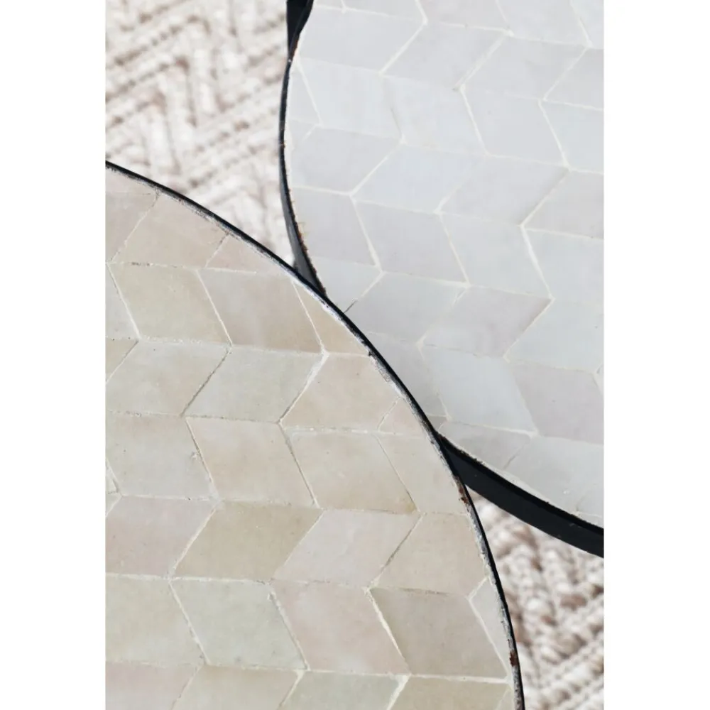 Pomax Concepts Modulaires-ZELLIX - dessus de table - zelliges marocaines - DIA 45 x H 2 cm - beige
